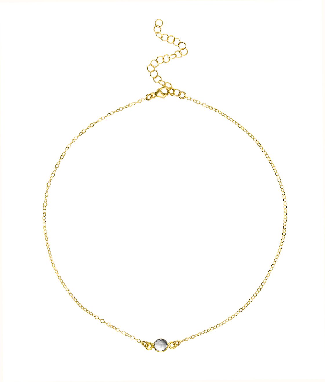 Dainty Gemstone Choker - Clear Quartz
