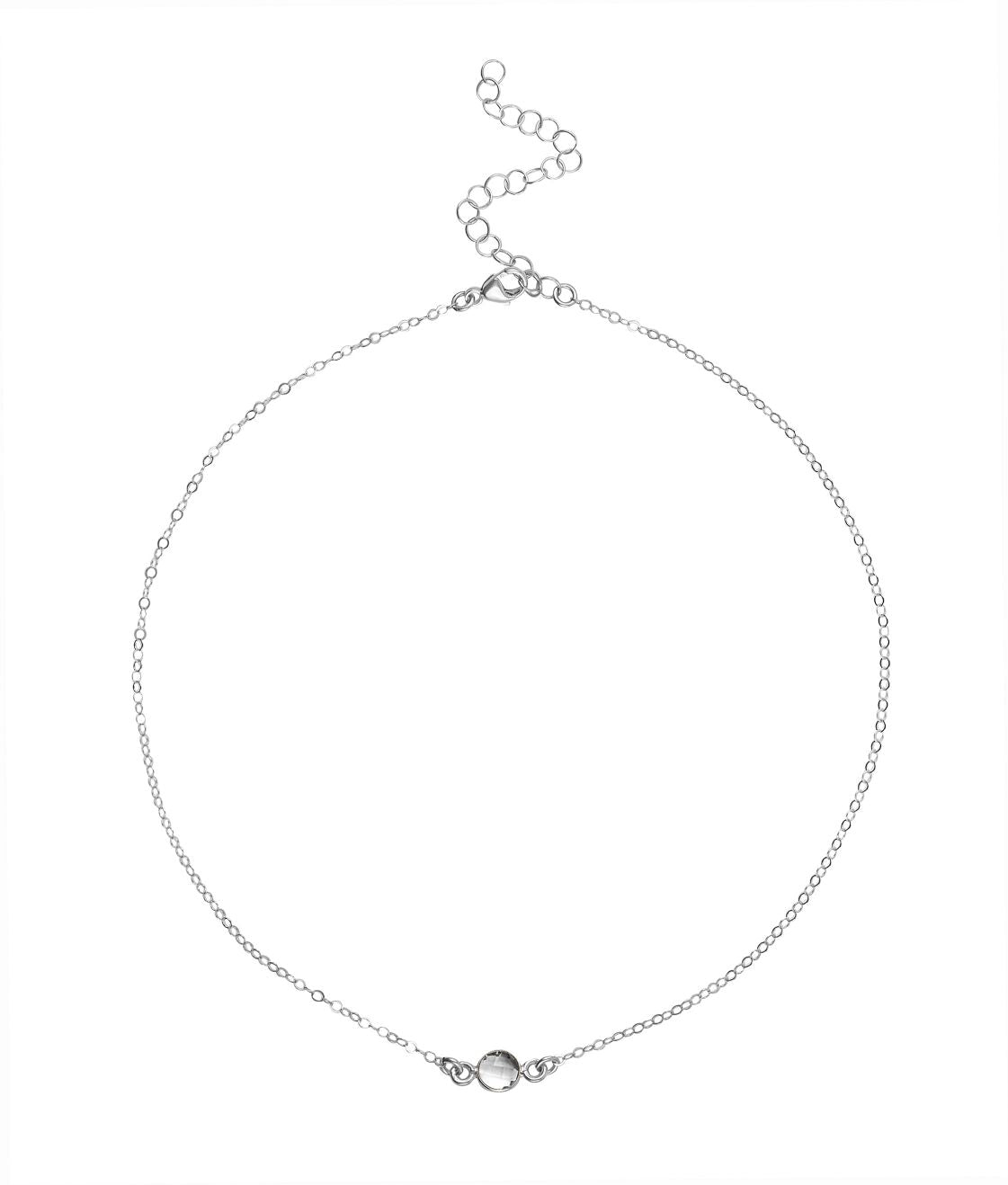 Dainty Gemstone Choker - Clear Quartz