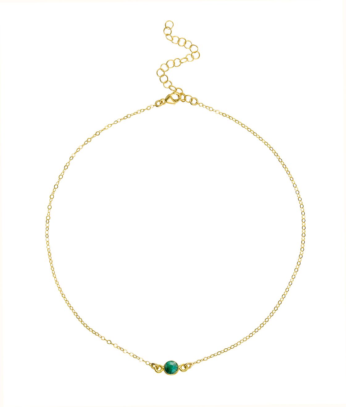 Dainty Gemstone Choker - Emerald
