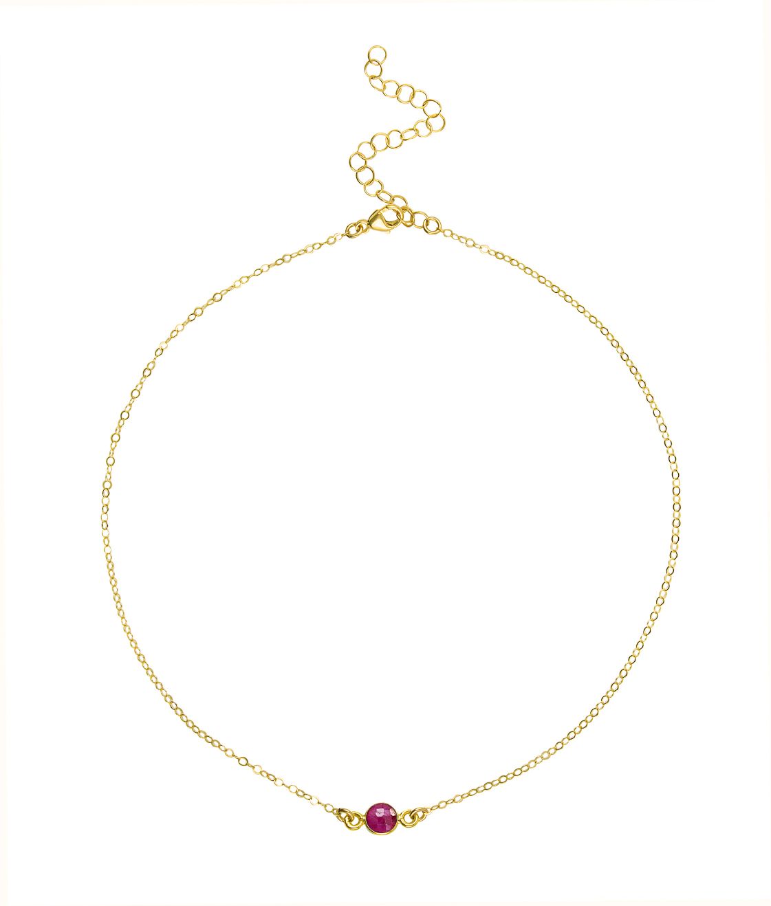 Dainty Gemstone Choker - Ruby