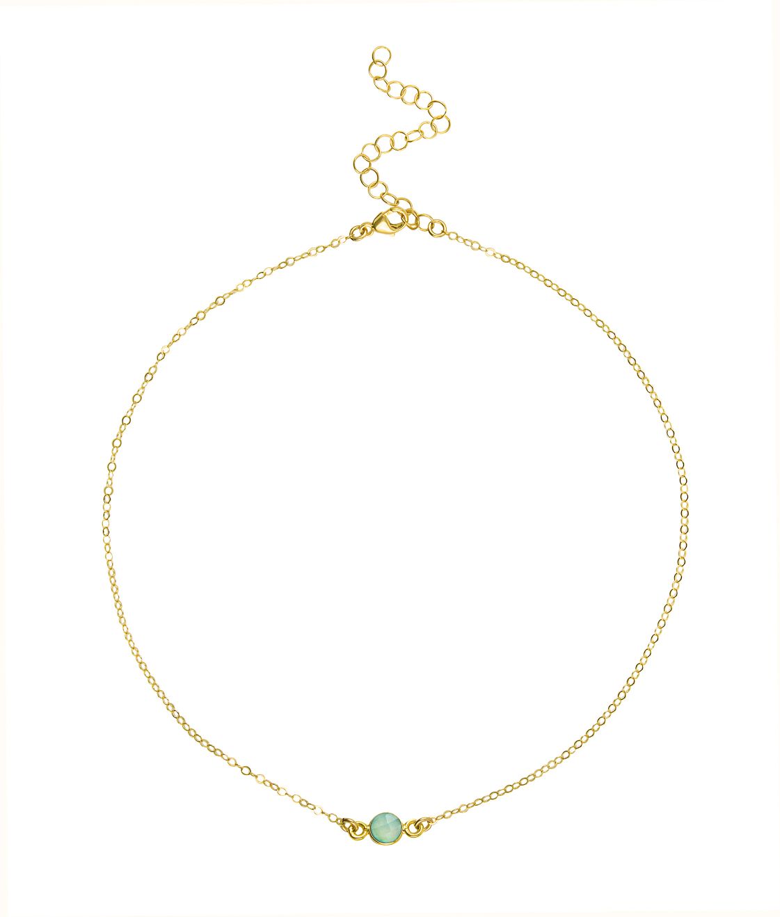 Dainty Gemstone Choker - Sea Green Chalcedony