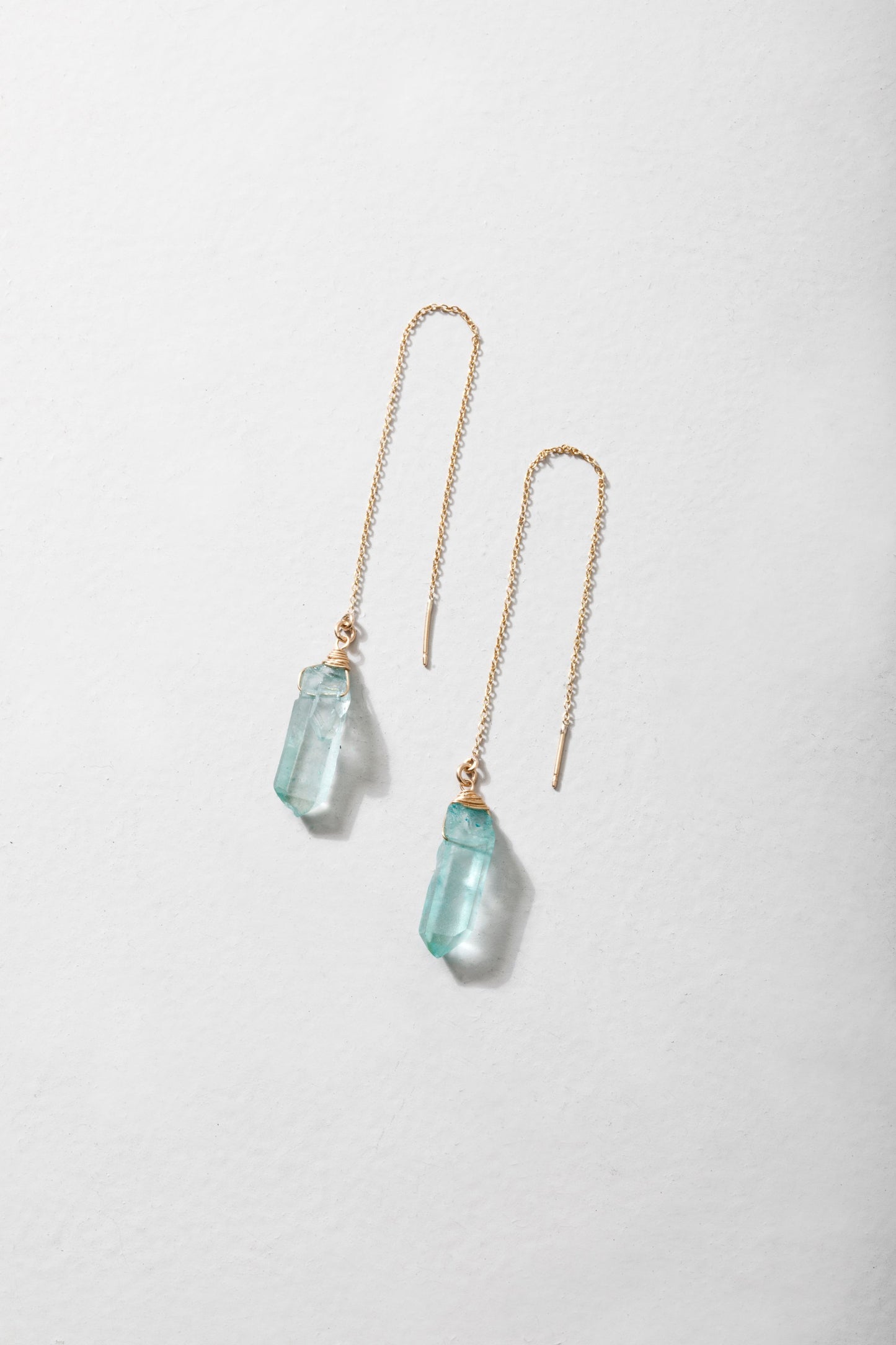 Fae Earrings - Aqua Aura Quartz