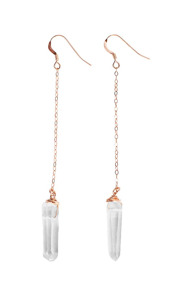 Fae Earrings - Clear Quartz