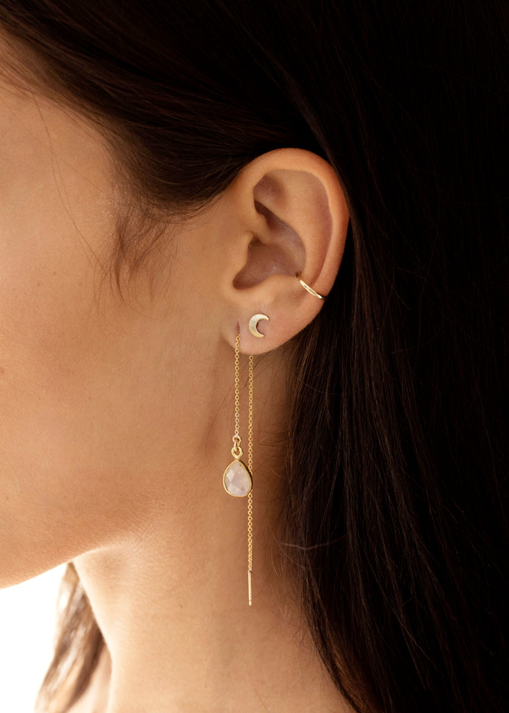 Crescent Moon Studs