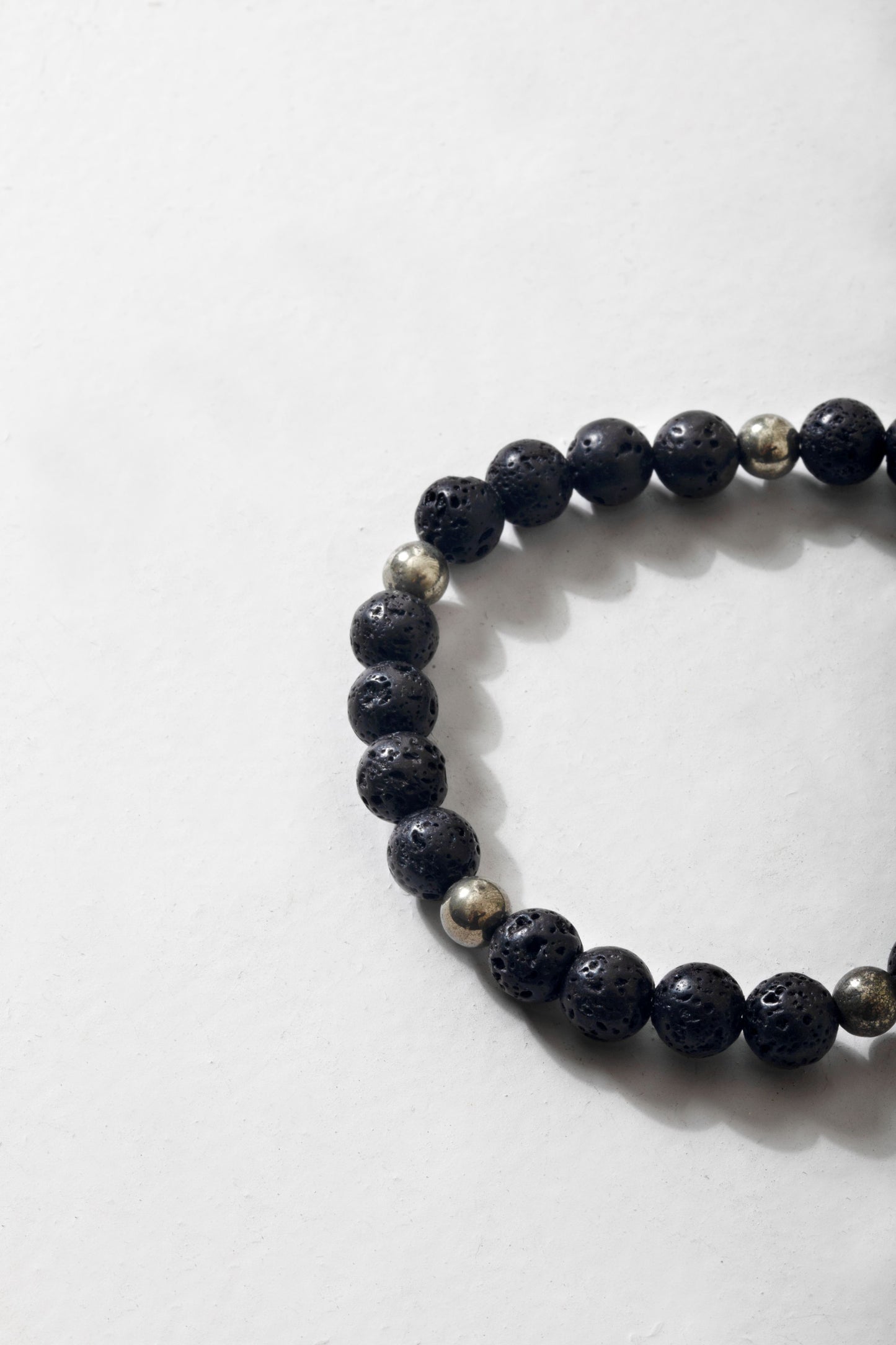 Pyrite & Volcanic Rock Bracelet (no spacers)