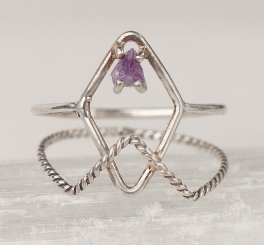 Raw Amethyst Shiva Ring