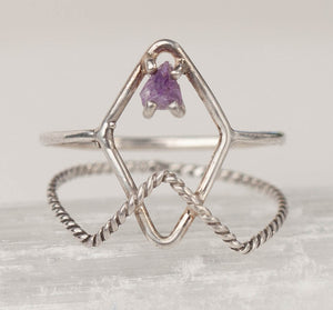 Raw Amethyst Shiva Ring