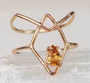 Yellow Sapphire Shiva Ring