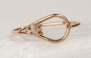 Herkimer Diamond Paisley Ring