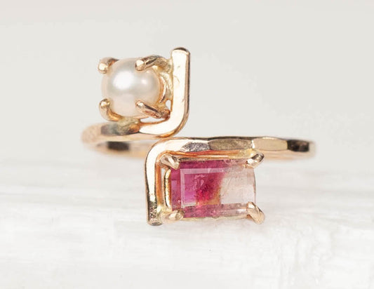 Pearl/Pink Tourmaline Omni Ring