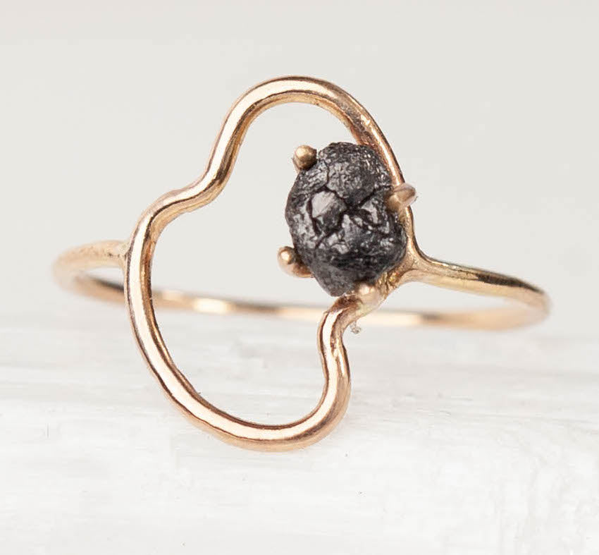 Raw Black Diamond Annalyn Ring