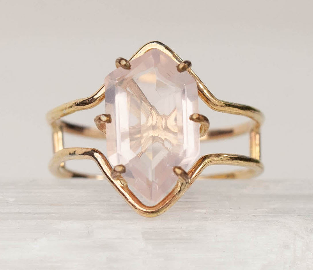 Rose Quartz Polarity Ring