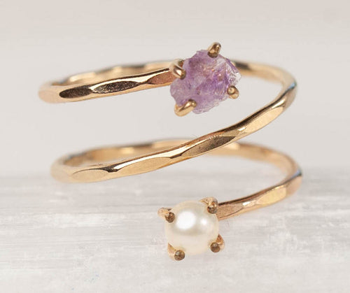 Amethyst/Pearl Lianas Ring