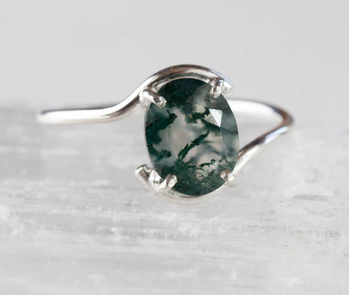 Moss Agate Adria Ring