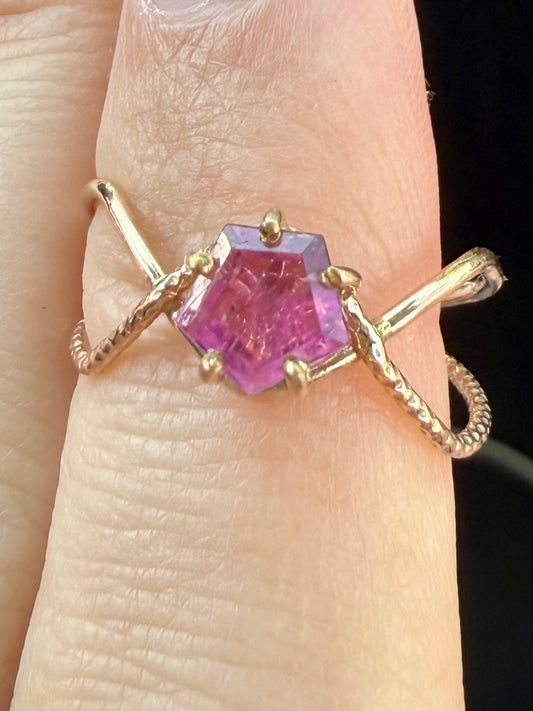 Pink Spinel Attica Ring