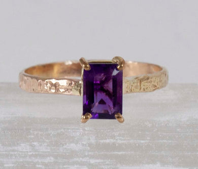 Amethyst Crosshatch Ring