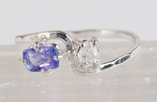 Tanzanite & Herkimer Diamond Arlo Ring