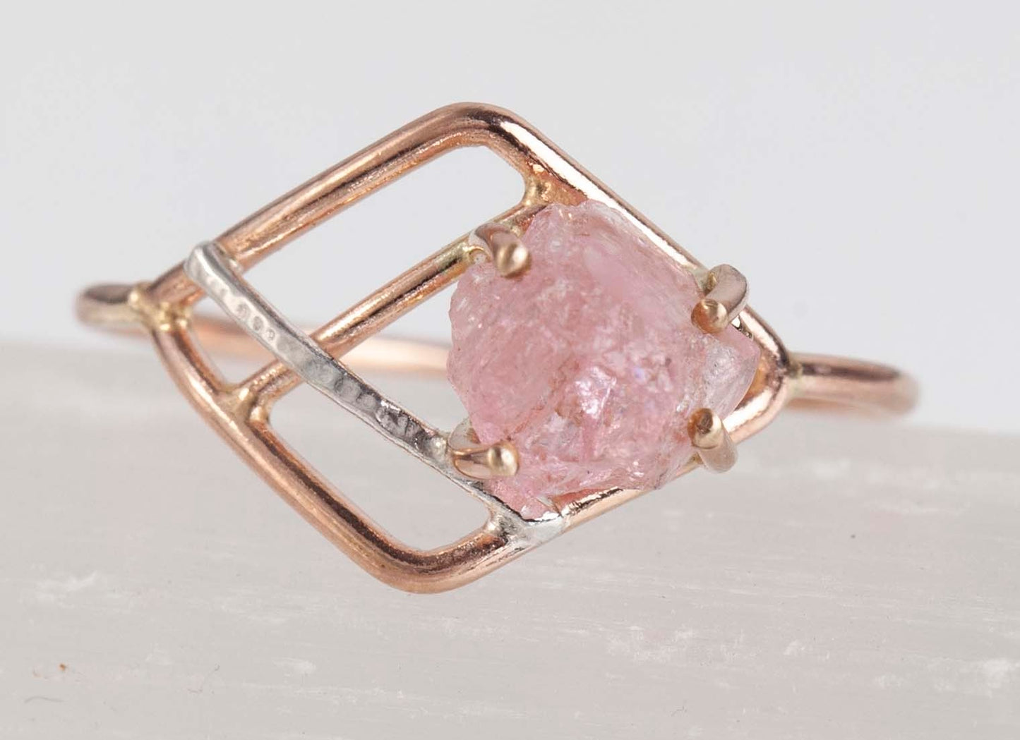 Raw Morganite Flora Ring GF