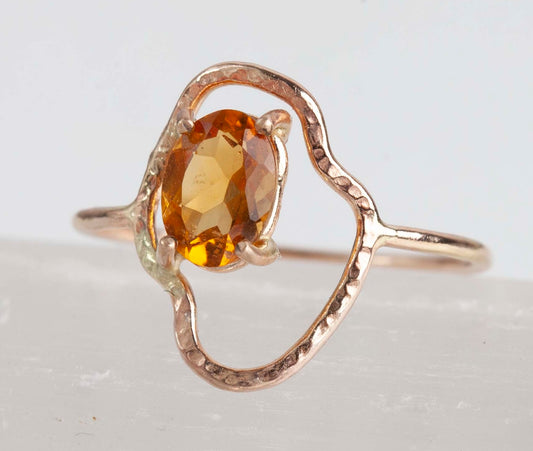 Citrine Side Annalyn Ring