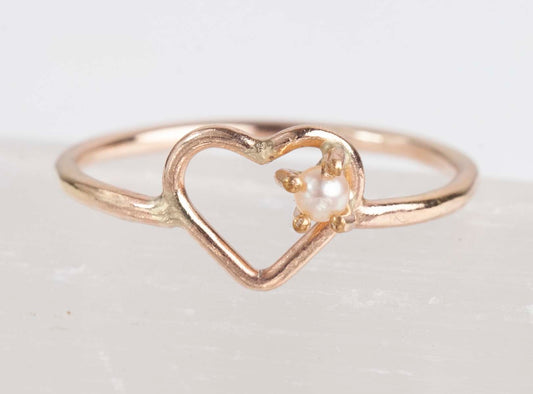 Pearl Heart Ring