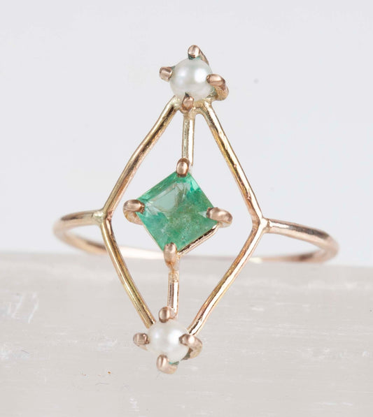 Tourmaline & Pearl Estella Ring