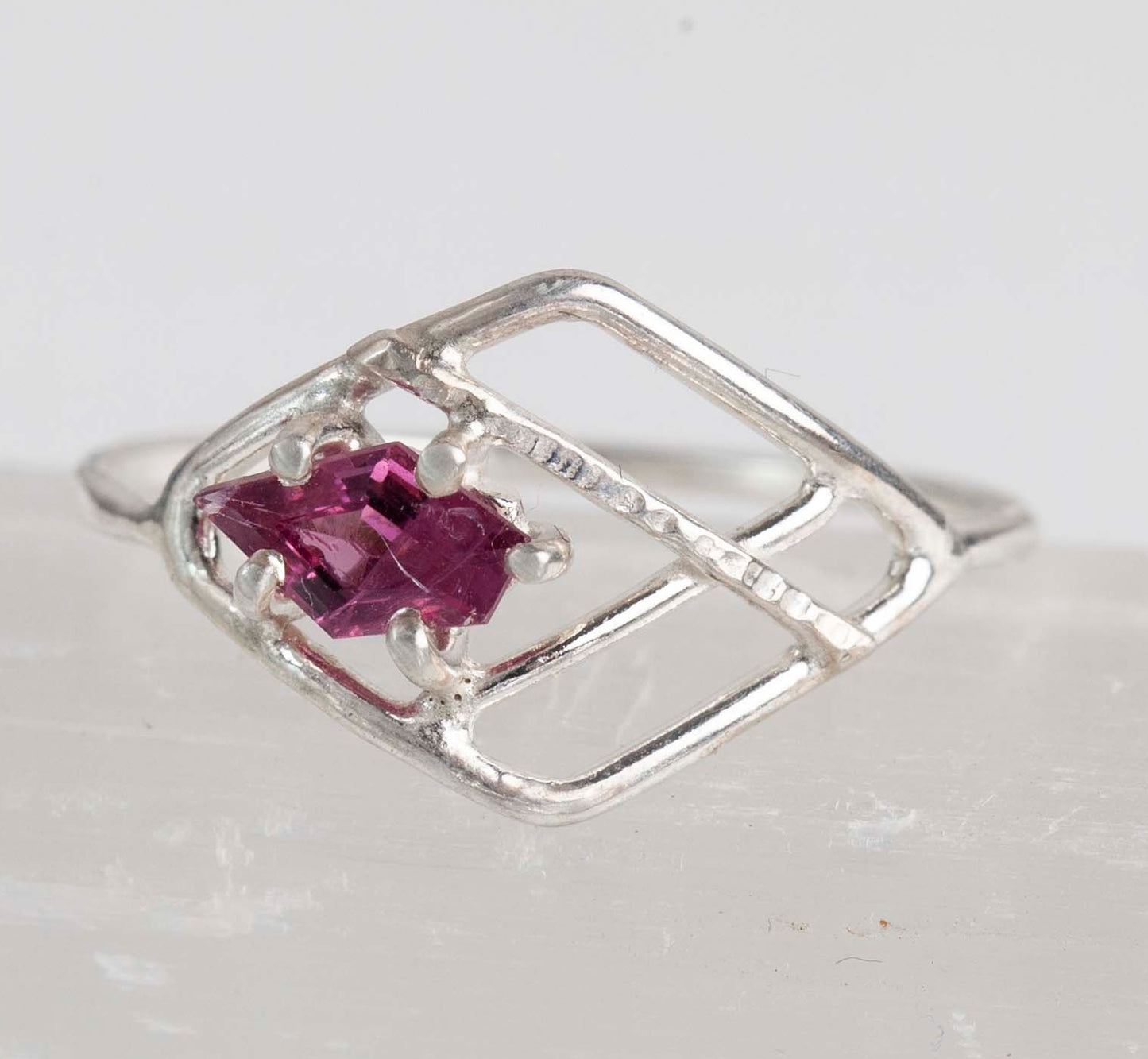 Pink Spinel Flora Ring SS