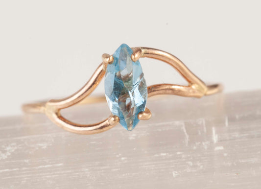 Blue Topaz Wavy Kassia Ring