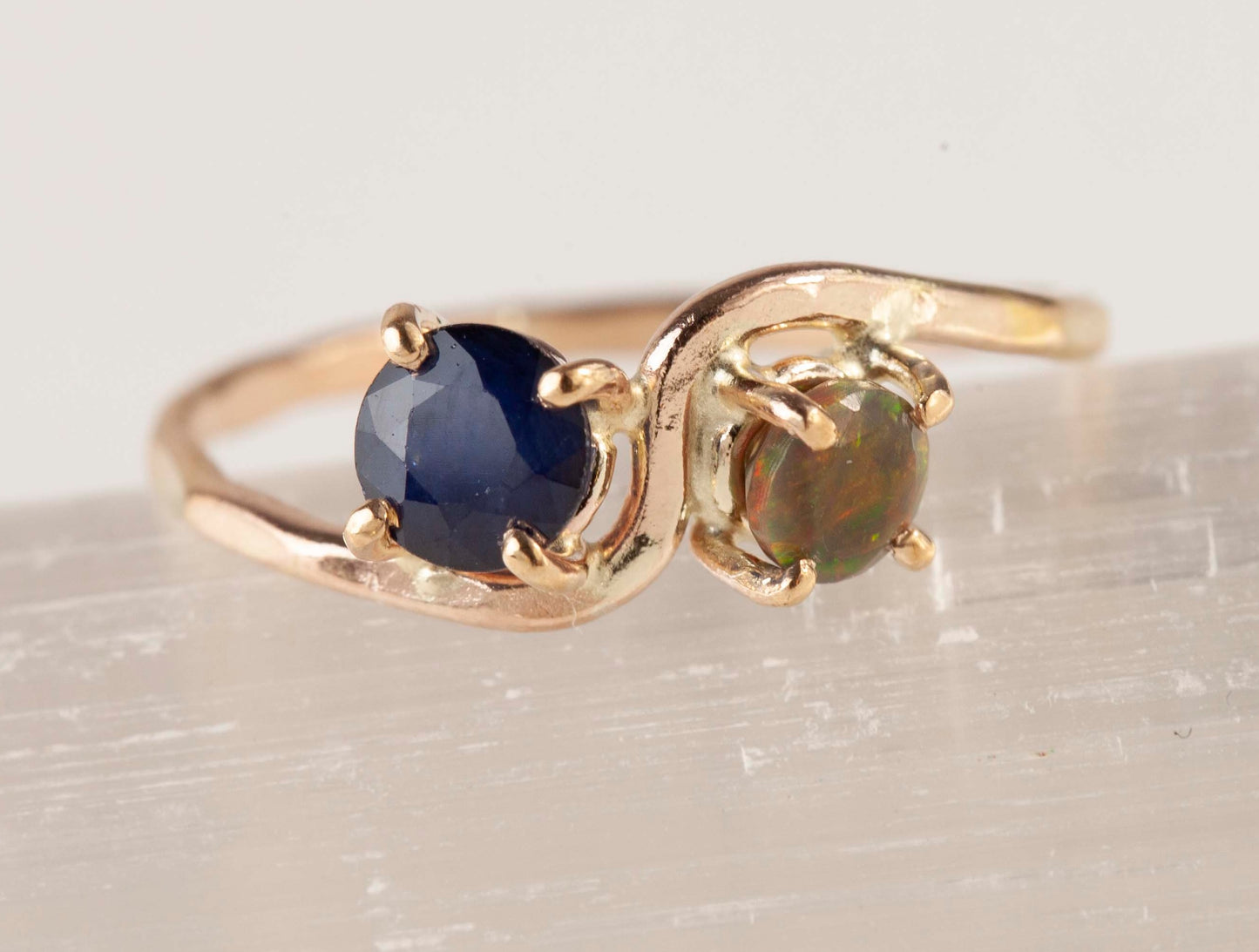 Blue Sapphire & Black Opal Arlo Ring