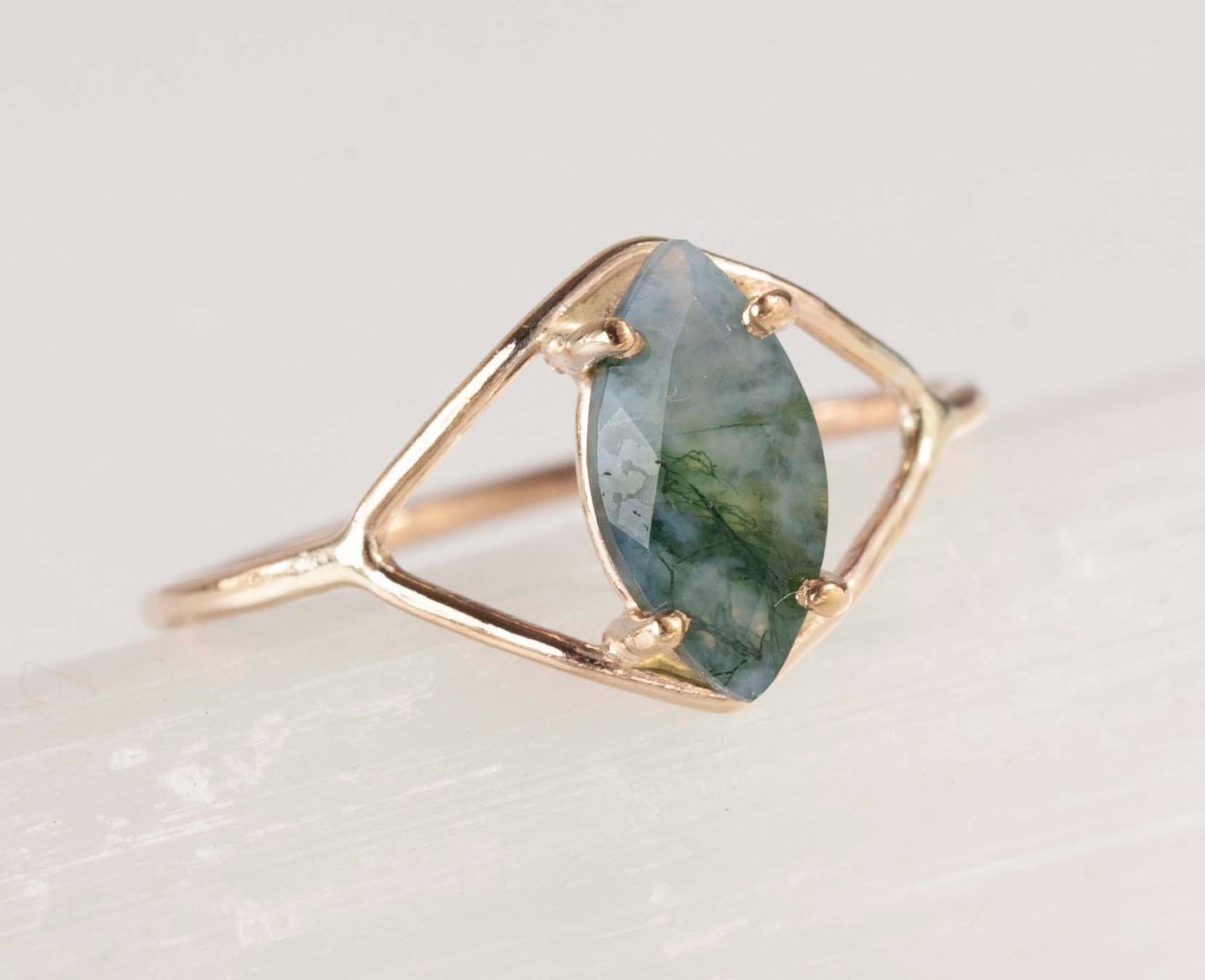 Moss Agate Kassia Ring