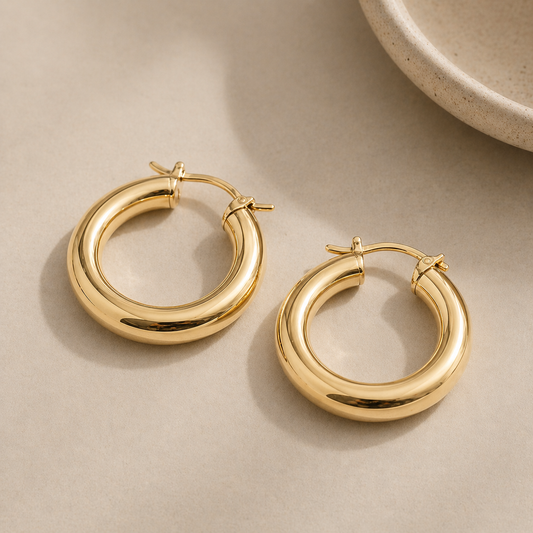 Thick Gold Hoops