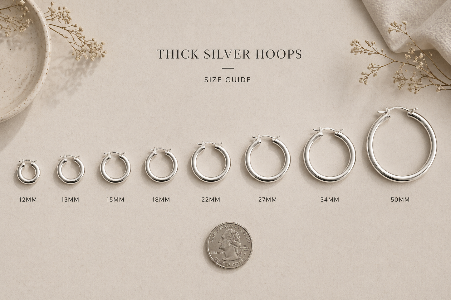 Thick Silver Hoops