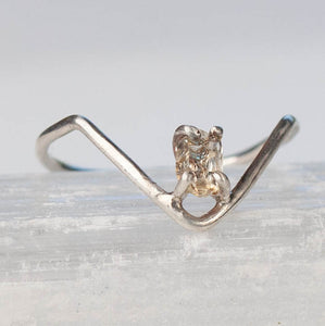 Herkimer Diamond Chevron Ring