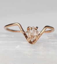 Load image into Gallery viewer, Herkimer Diamond Chevron Ring