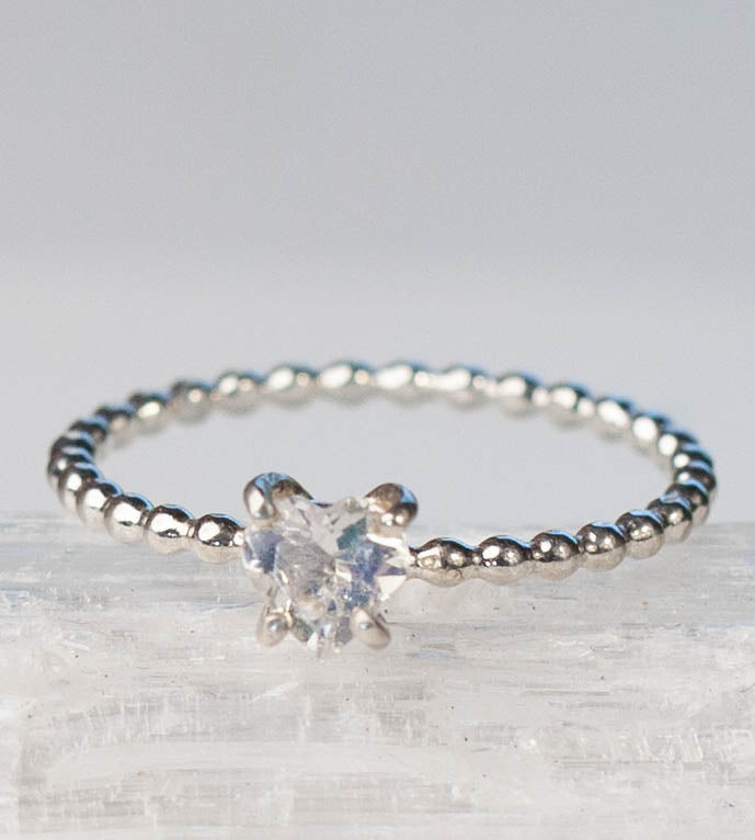 Moonstone Beaded Band Ring