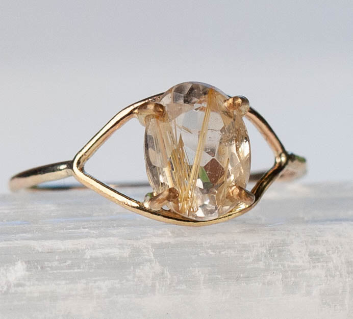 Rutilated Quartz Kassia Ring