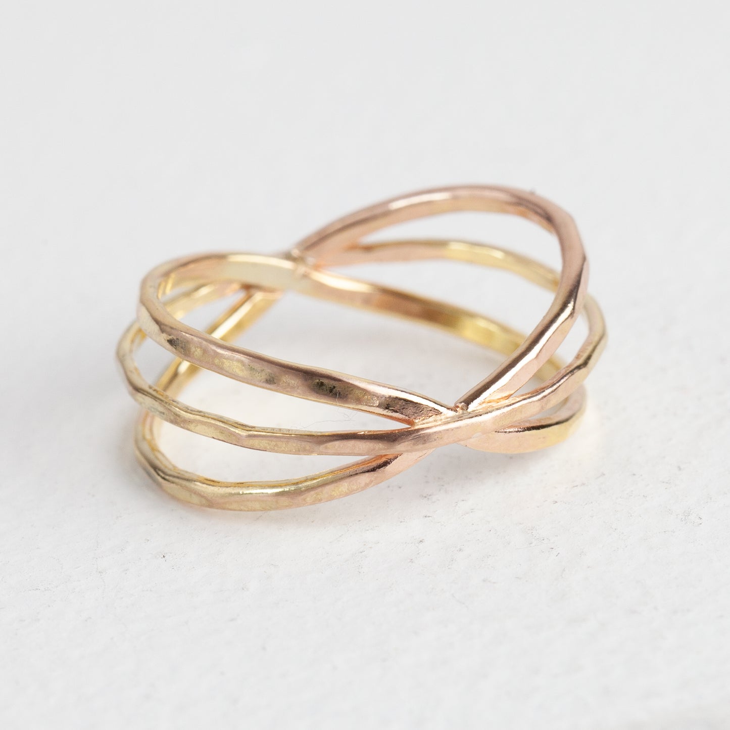 Criss-Cross Ring (Hammered)