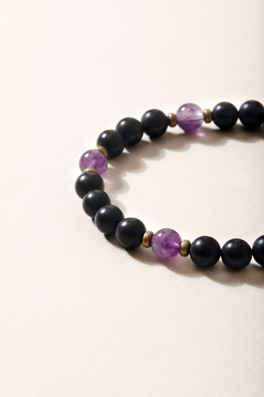 Amethyst & Black Onyx Bracelet