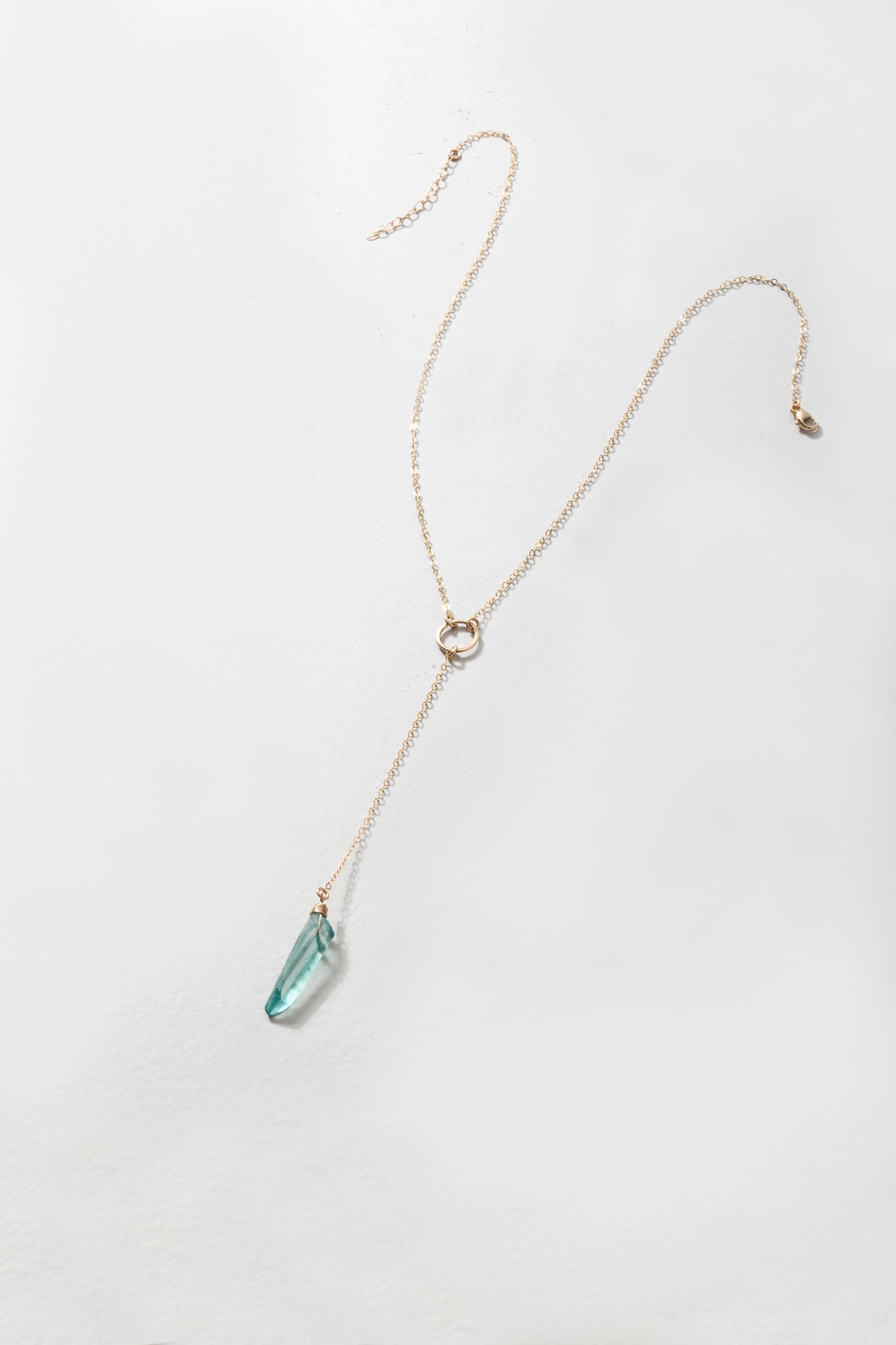 Lyra Crystal Necklace - “Aqua Aura Quartz”