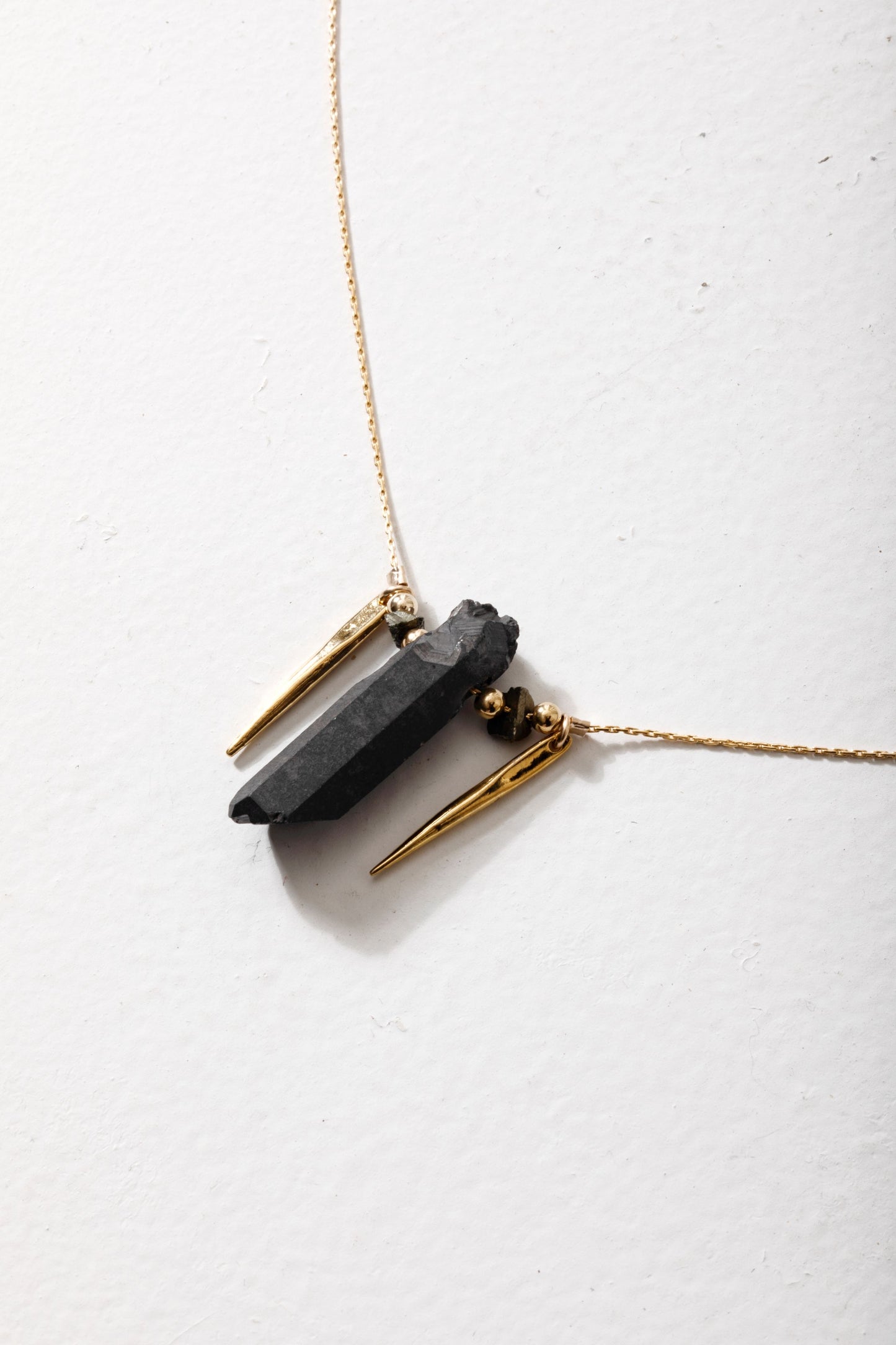 Aiko Crystal Necklace - Black Quartz