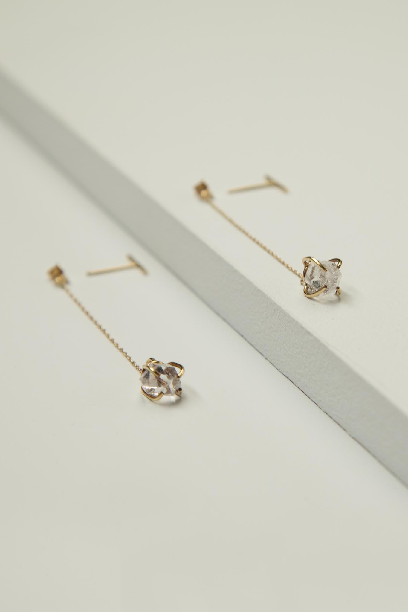 Bar Studs w/ Herkimer Diamond