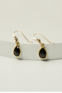 Black Onyx Hook Earrings