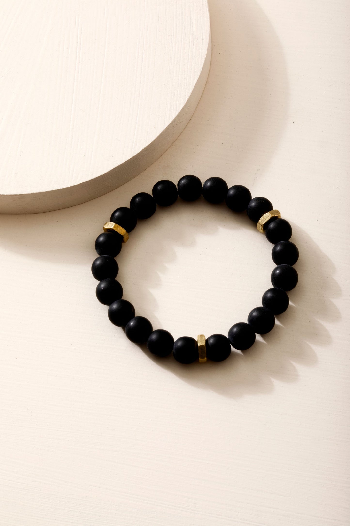 Brass Nuts Black Onyx Bracelet