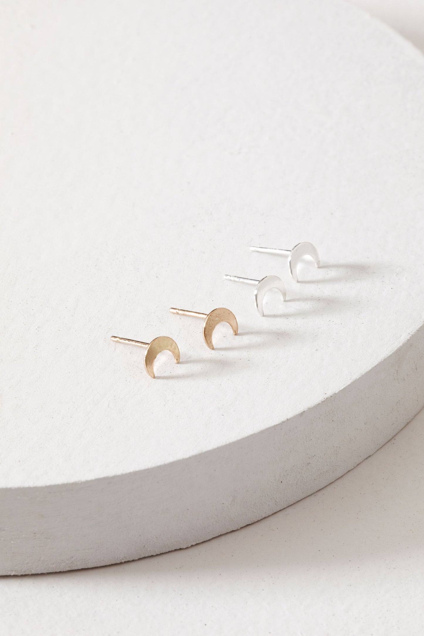 Crescent Moon Studs