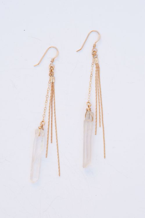 Phoenix Crystal Earrings - Clear Quartz