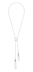 Crystal Lariat Necklace - Clear Quartz