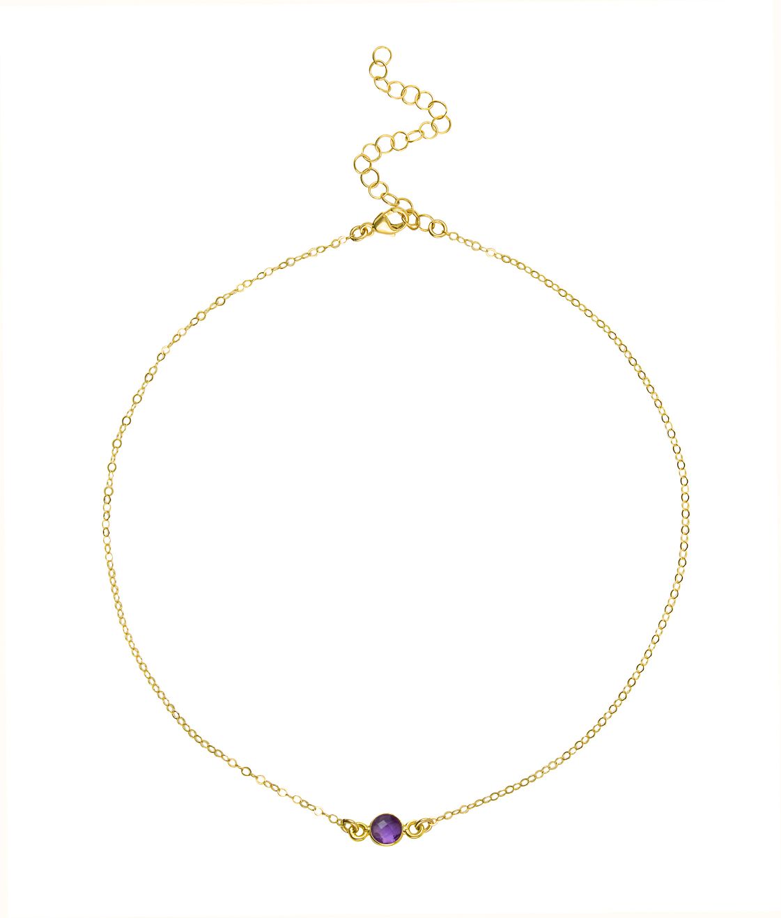 Dainty Gemstone Choker - Amethyst