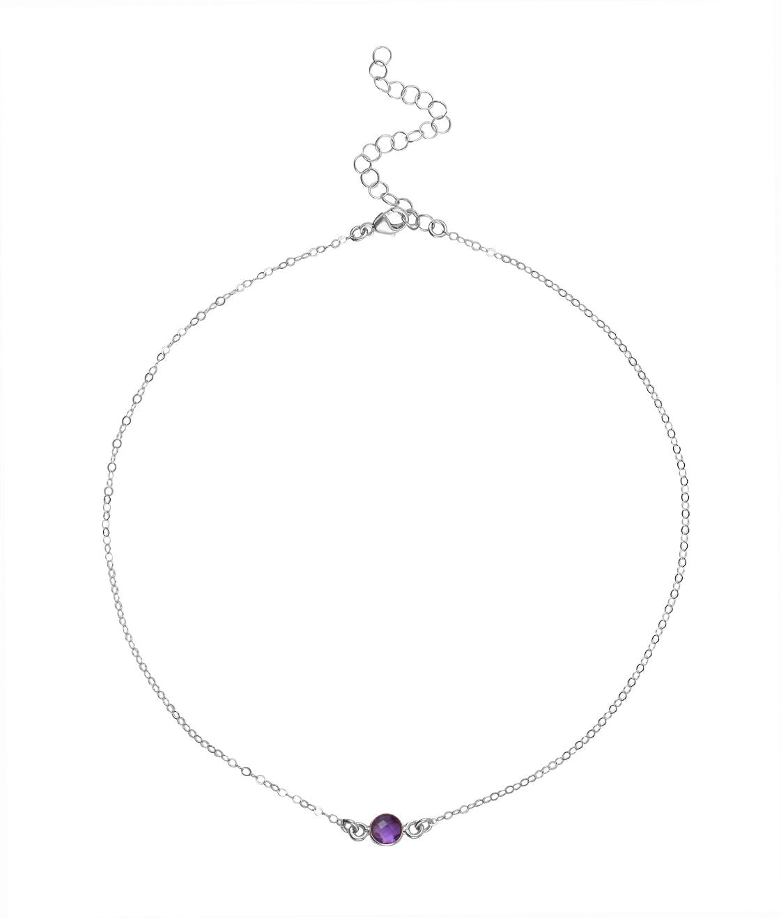 Dainty Gemstone Choker - Amethyst