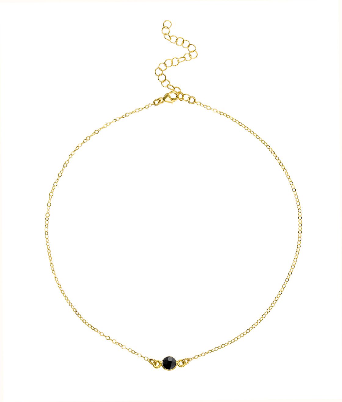 Dainty Gemstone Choker - Black Onyx