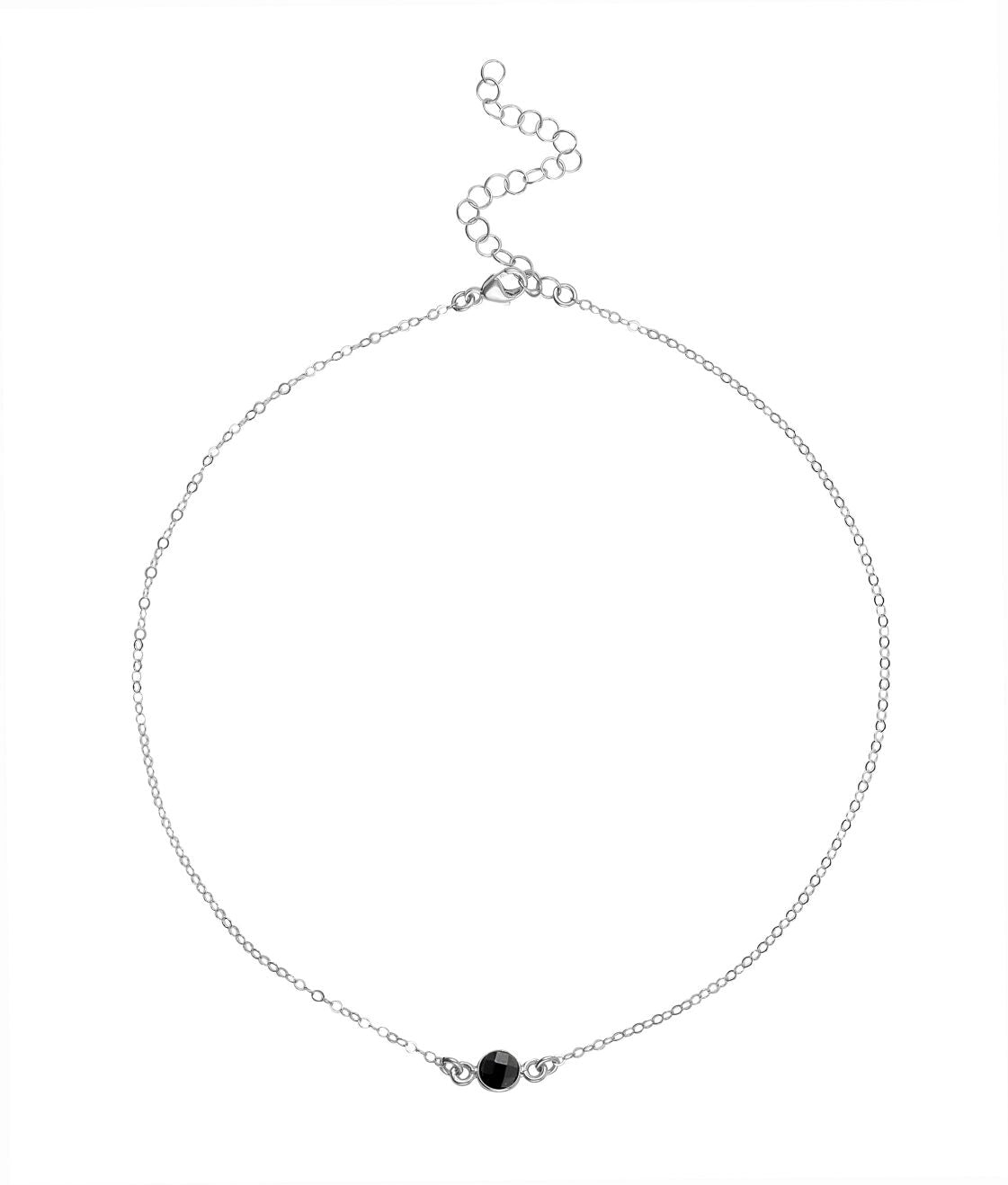 Dainty Gemstone Choker - Black Onyx