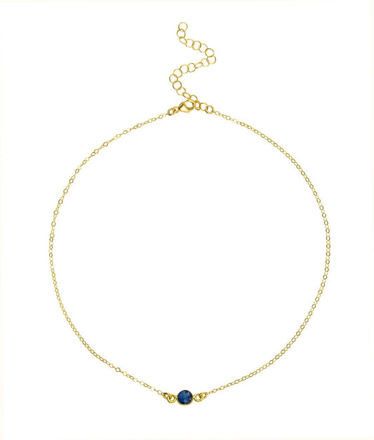 Dainty Gemstone Choker - Blue Sapphire